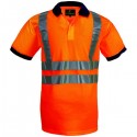 Polo hi-viz Manches Courtes bandes baudrier - COVERGUARD